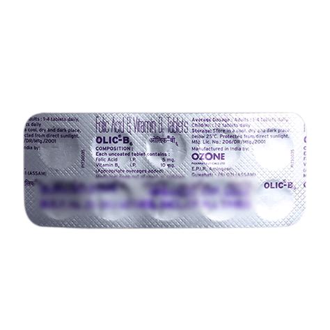 Olic B6 Tablet 10's Price, Uses, Side Effects, Composition - Apollo ...