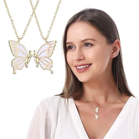 ZIBUYU® Butterfly Necklace Alloy Friendship Necklace for Girls Women ...