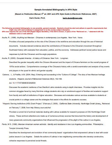 16+ APA Annotated Bibliography Examples to Download