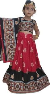Mrig Girls Lehenga Choli Ethnic Wear Printed Lehenga, Choli and Dupatta ...