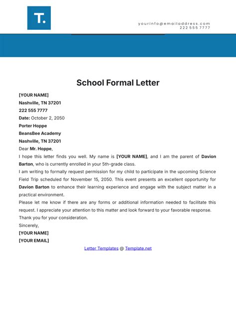 Image result for Formal Letter Examples