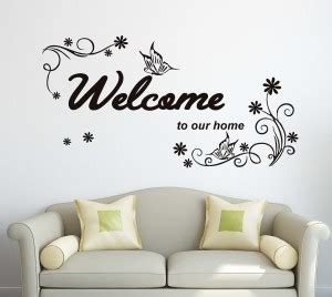 Zampyy 70 cm Welcome to our Home Medium Vinyl Wallstickers (100 cm x 55 ...