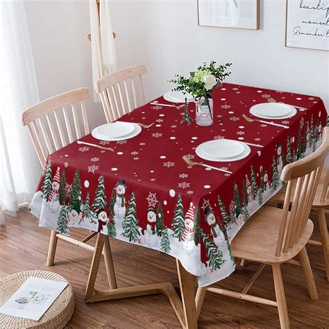 Amazon.com: Christmas Rectangle Tablecloth Waterproof & Stainproof ...