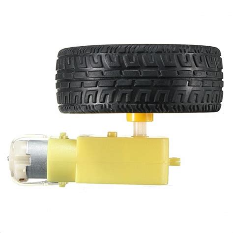 DC 3-6v Bo Gear Motor With Plastic Tire Wheel For Smart Car