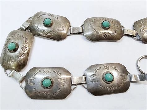 Sterling Silver with Green Turquoise Concho Hat Band Mexico – Hers and ...