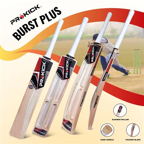 Prokick Burst Plus Kashmir Willow Scoop Cricket Tennis Ball Bat ...