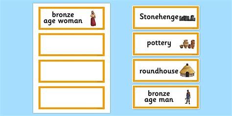 Bronze Age Word Cards