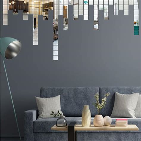 Buy Look Decor 100 Square Silver wall mirrors|acrylic stickers|mirrors ...