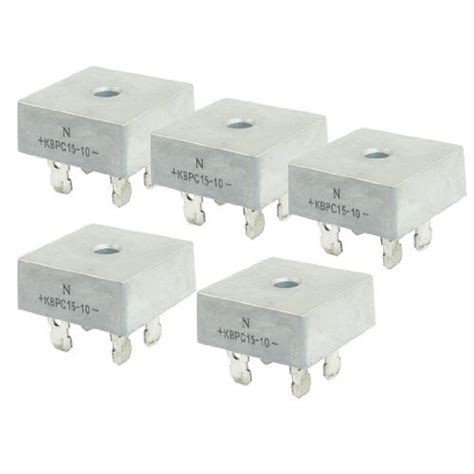 Alcoa Prime5pcs 1KV 15A Single Phase Diode Bridge Rectifier Silver Tone ...