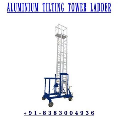 Aluminium Tower Ladder - 17 Ft Aluminium Square Tower Ladder With Big ...