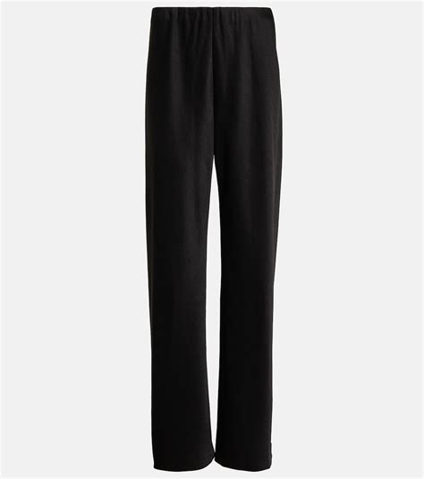 High-rise satin straight pants in black - Vince | Mytheresa