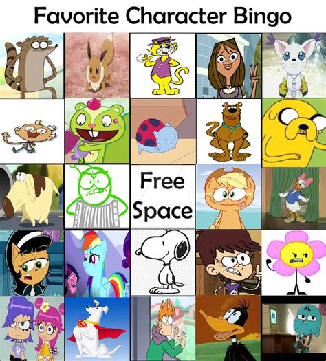favorite character bingo by cartoonstar92 on DeviantArt