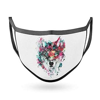 Rarissime Color Splash Floral Wolf 2 ply Cloth Face Mask : Amazon.in ...