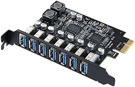 PCI-E to USB 3.0 7-Port(2x USB-C - 5x USB-A )Expansion Card ,PCI ...