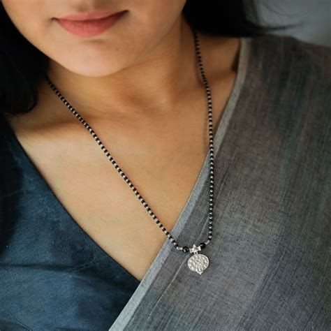 Silver Saaj motif Mangalsutra | House of Aadyaa