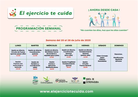 Planificación semanal "El Ejercicio Te Cuida"
