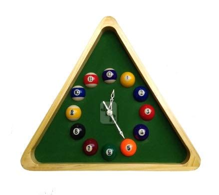 Buy JBB Wooden Snooker Billiard Pool Ball Set Wall Clock in Triangle ...