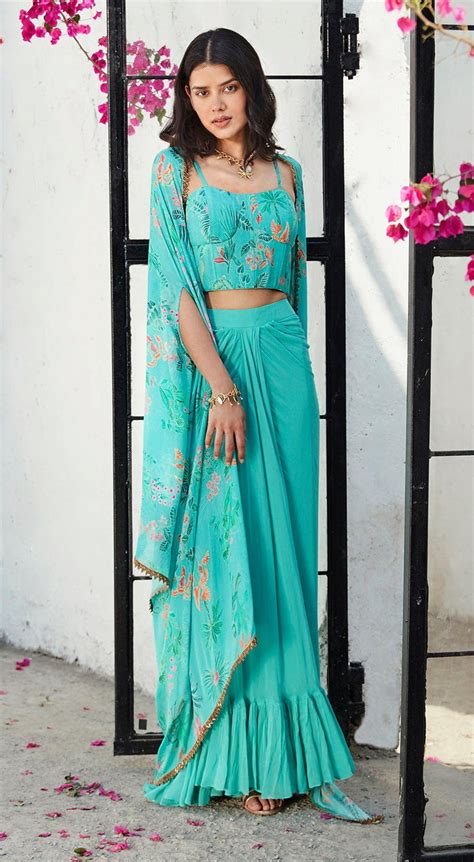 Firozi Cape & Skirt Set – Basanti Kapde aur Koffee