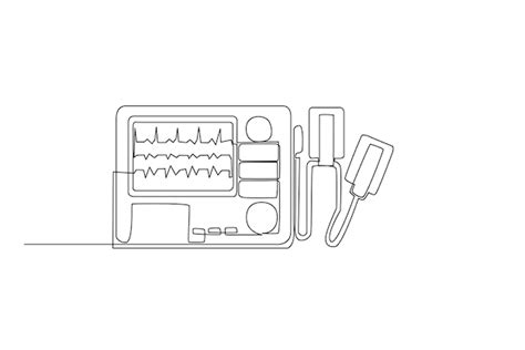 An illustration of medical equipment vehicles. simple line concept for ...