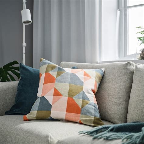 SVARTHÖ cushion cover, orange/multicolour, 50x50 cm (20x20") - IKEA
