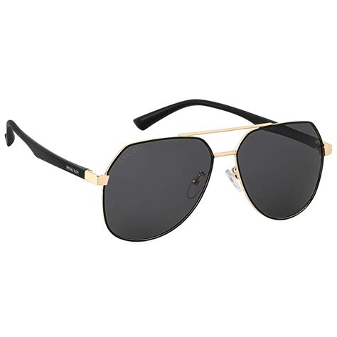 Buy ROYAL SON Men Aviator Polarized Sunglasses Golden Frame, Black Lens ...