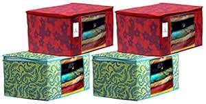 Kuber Industries Metalic Printed 4 Piece Non Woven Fabric Saree Cover ...