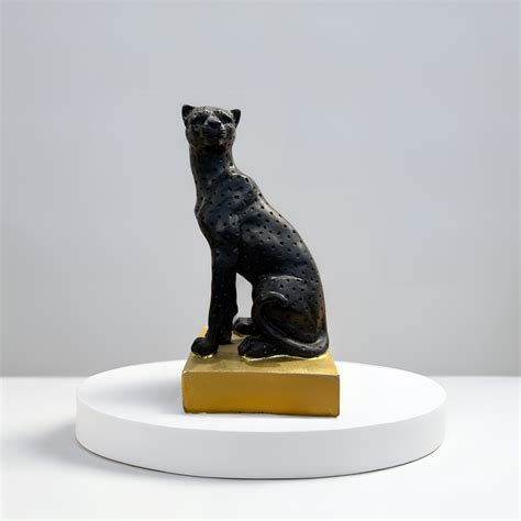 Black Panther Sculpture with Golden Base – Home and More by JSS