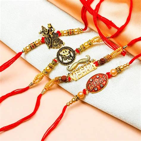 Set of 4 Traditional Rakhis - V5x6x7x8RKH21
