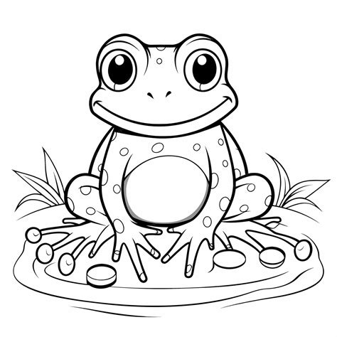 Premium Photo | Coloring page style letter F outline only cartoon style frog outline only