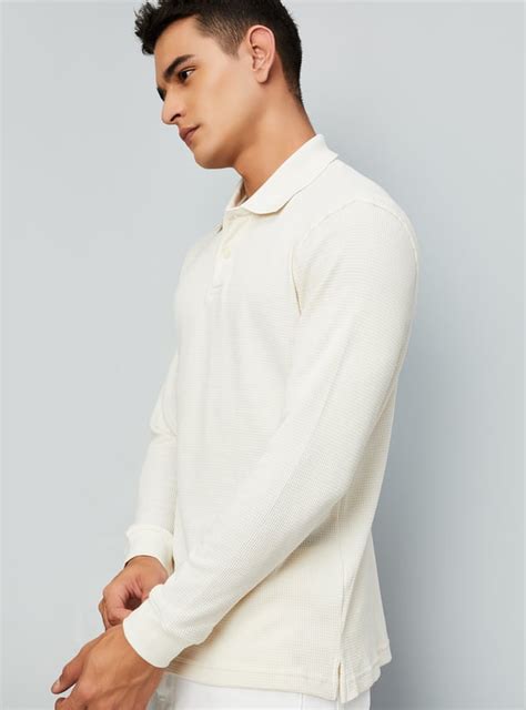 Buy Men Knitted Full Sleeves Polo T-shirt Online at just Rs. 899.0 ...
