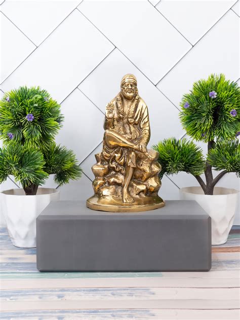 Radiate Spiritual Grace | 8-Inch Brass Shirdi Sai Baba Idol