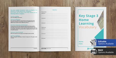 Home Learning Vocabulary Booklet | KS3 Vocabulary | Beyond