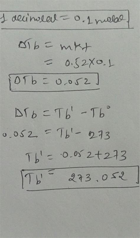 Find boiling point of deci molal aqueous solution of glucose. (Kb = 0. ...