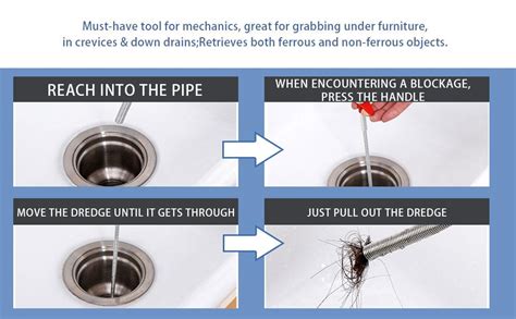 SHAFIRE Hair Catching Claw Wire Sewer Sink Tub Dredge Remover, Spring ...