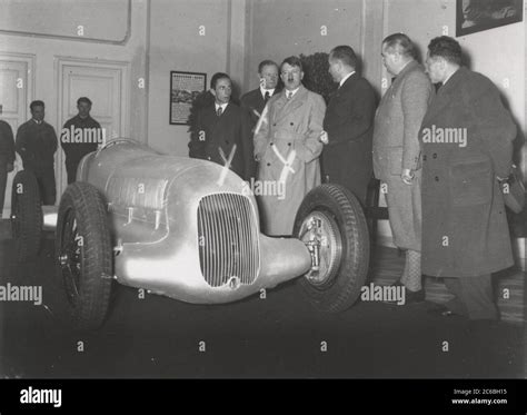 Hitler visits goebbels to see the Mercedes-Benz racing cars Heinrich ...
