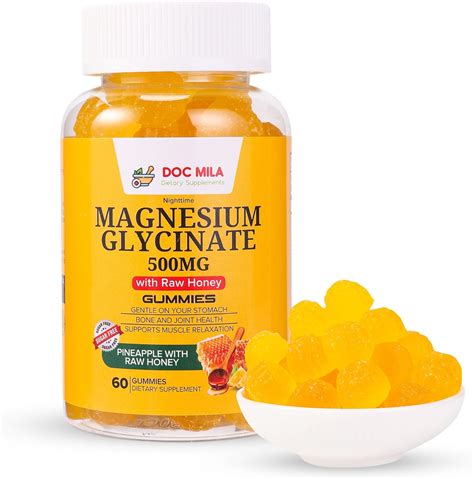 Amazon.com: Magnesium Glycinate Gummies 500mg for Leg Cramps, Restless Legs - Chelated Magnesium ...