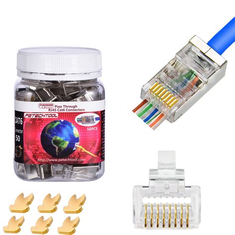 Pro Shielded EZ RJ45 CAT6 Connector 8P8C End Pass Through : Amazon.in ...