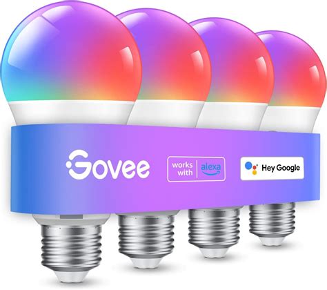 Govee Smart Light Bulbs, Color Changing Light Bulb, Work with Alexa and ...
