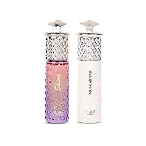 Manasik Set of 2 Alcohol Free Premium Attar, Shiny Pink & Musk Abiyad ...