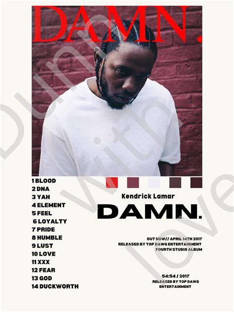 DAMN KENDRICK LAMAR Album Cover - Etsy