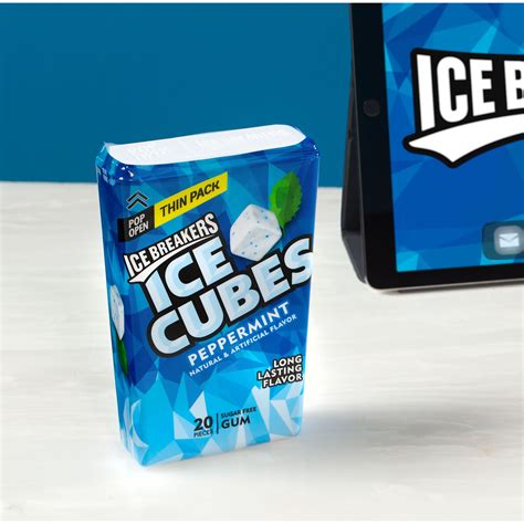 ICE BREAKERS, ICE CUBES Peppermint Sugar Free Chewing Gum, Made with ...
