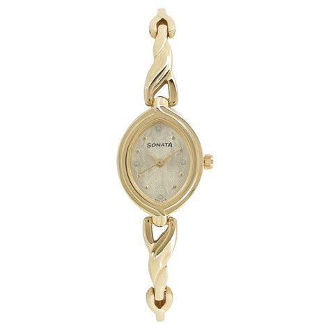 Buy Online Sonata Pankh Champagne Dial Women Watch With Metal Strap ...