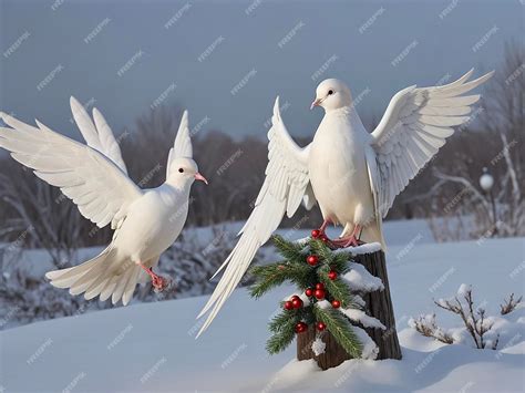Premium AI Image | White dove in Christmas Eve Peace Dove