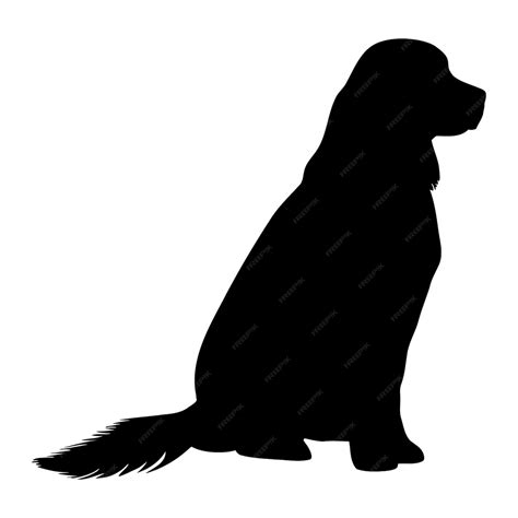 Premium Vector | Golden retriever dog sitting silhouette Vector illustration - silhouette of golden retriever