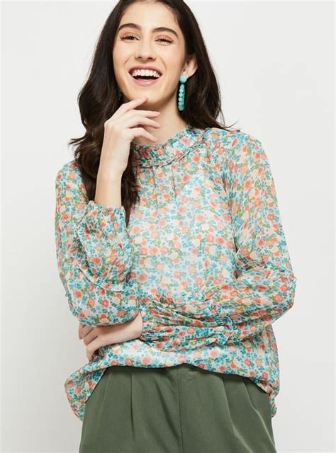 Buy Women Floral Printed Full Sleeves Casual Top Online at just Rs. 799 ...