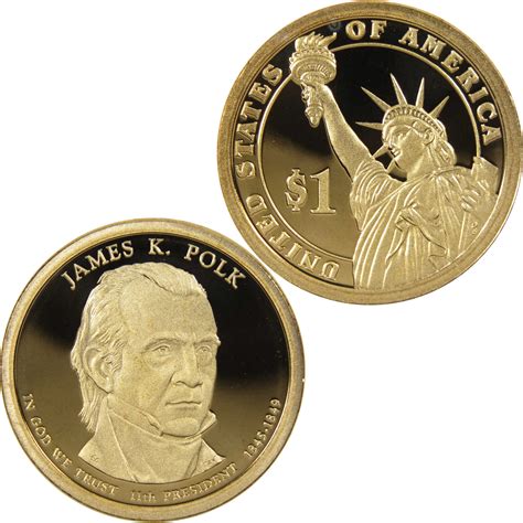 2009 S James K Polk Presidential Dollar Choice Proof $1 Coin