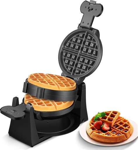 Amazon.com: Waffle Maker, Double Belgian Waffle Maker 180°Flip, 1400W ...