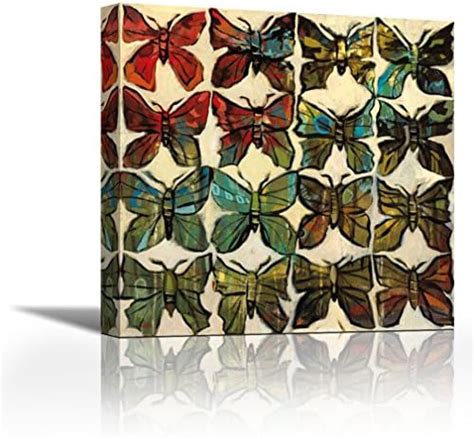 Karmakara Butterflies Print On Canvas Floral Botanical Abstract Art ...