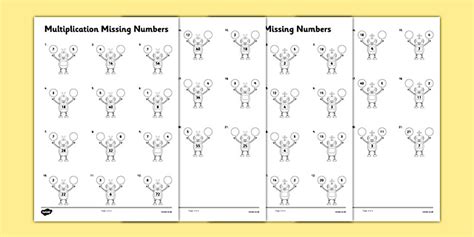 Editable Multiplication and Division Missing Numbers