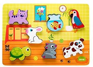 Ray s Toys Wooden Chunky Puzzle: Animal Figurines For Toddlers ...